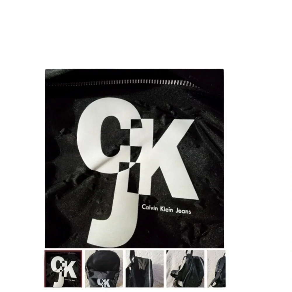 Calvin KLEIN personal size backpack Color Black Nylon mesh upper with White Logo